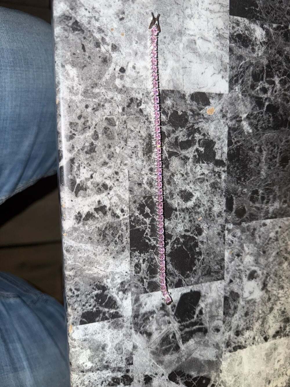 Pink Tourmaline Round Cut Tennis Bracelet in 925 Sterling Silver